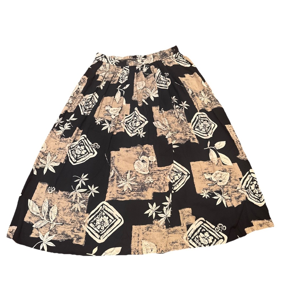 Vintage‎ Alfred Dunner Skirt Women's 14 Floral Print A-Line Midi USA Made